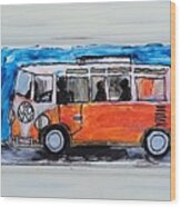 The Funky Bus Wood Print