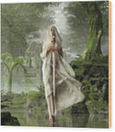 The Lady Of The Lake Wood Print