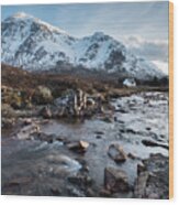 The Langangarbh Hut, Glencoe, Scotland Wood Print