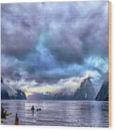The Milford Sound Fiord. New Zealand's Fiordland National Park Wood Print