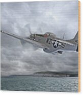 The Mission - P51 Over Dover Wood Print