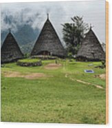 The Mists Of Time - Wae Rebo Village, Flores, Indonesia Wood Print