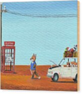 The Out Of Service Phone Box Wood Print