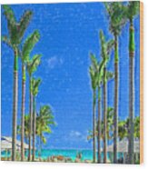 The Palms Of Casa Marina Impressionism Wood Print