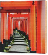 The Path, Fushimi Inari Taisha, Kyoto Wood Print