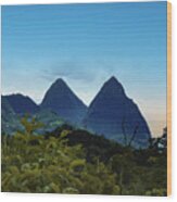 The Peton Mountains St. Lucia Wood Print