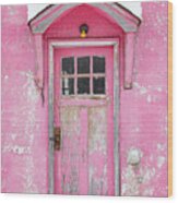 The Pink Door Wood Print