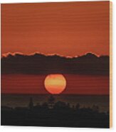 The Red Sun Wood Print