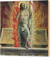 The Resurrection, Right Hand Predella Panel From The Altarpiece Of St Zeno Of Verona Wood Print