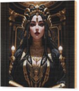The Stunning Queen Agrathia Niasthus Captivating Ai Concept Art Portrait By Xzendor7 Wood Print