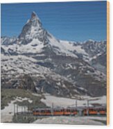 The Train To The Matterhorn Wood Print