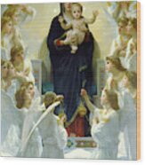 The Virgin Mary With Angels 102 Wood Print