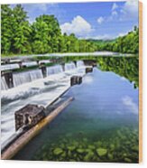 The Weir Dam At South Holston Wood Print