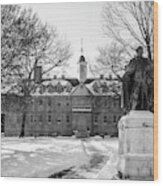 The Wren Building And Statue Wood Print