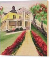 First Impression The Yellow House Clayton North Carolina Wood Print