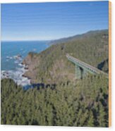 Thomas Creek Bridge Oregon Coast Wood Print