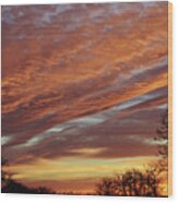 Those Sunset Clouds In Texas Winter Wood Print
