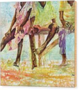 Three Children Of Ghana Wood Print