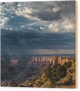 Thunderstorm At Grand Canyon's Desert View Wood Print