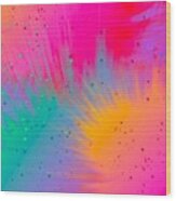 Tiara - Artistic Colorful Abstract Carnival Splatter Watercolor Digital Art Wood Print
