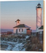 Tibbett's Point Lighthouse Sunrise Wood Print