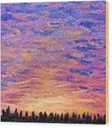 Tiger Striped Sunset Wood Print