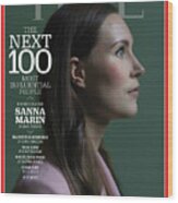 Time 100 Next - Sanna Marin Wood Print