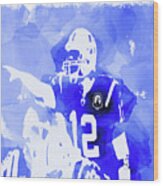 Tom Brady Directing Traffic Wood Print