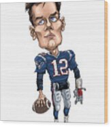 Tom Brady, In Color Wood Print