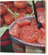 Tomatoes For Sale Wood Print