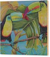 Toucans In Paradise Wood Print