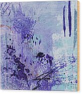 Tower Of London Tropical Abstract Painting Purple Aqua Blue Orange Wood Print
