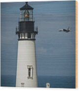 Lighthouse Fly-by Wood Print