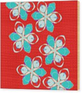 Tropical Flower Pattern Wood Print