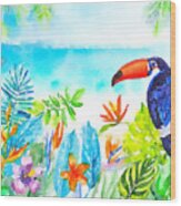 Tropical Island - Original Watercolor By Vart Wood Print