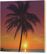 Tropical Sunrise Wood Print