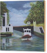 Tugboat On The Erie Canal Wood Print