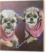 Two Little Dogs Wood Print