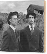 Two Men In Hats 1988 Wood Print