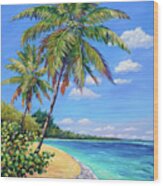 Two Palms In Paradise Wood Print