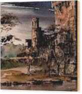 Twylight Storm On Blarney Castle, Cork Wood Print