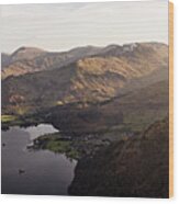 Ullswater And Glenridding Aerial Lake District 2 Wood Print