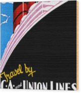 Union Ss Co Of New Zealand Ltd Travel Poster Wood Print