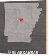 University Of Arkansas At Little Rock Arkansas Founded Date Heart Map Wood Print