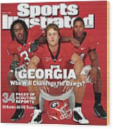 University Of Georgia, 2008 College Football Preview Issue Cover Wood Print