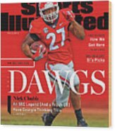 University Of Georgia, 2017-19 Colle Football Playoff Issue Cover Wood Print