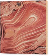 Unknown Sandstone Wave - Close Up Aerial Wood Print