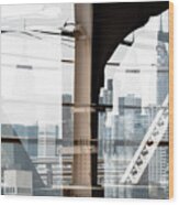 Urban Abstraction - Skyscrapers Wood Print