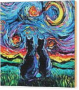 Van Gogh's Cats Wood Print