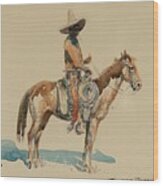 Vaquero Cowboy Art Wood Print